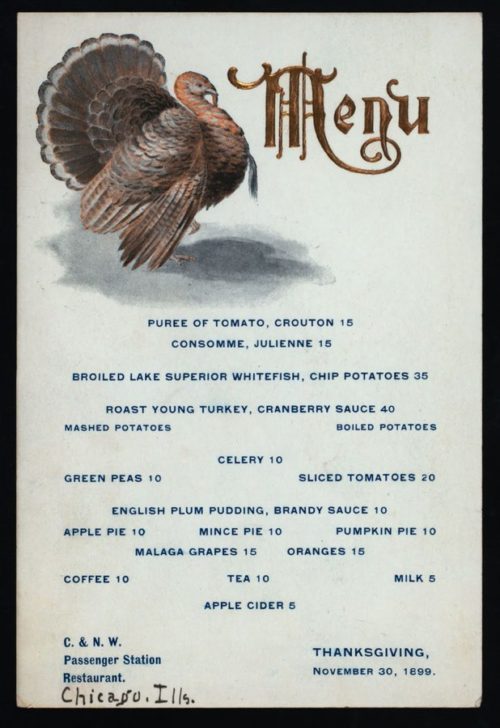 Victorian Thanksgiving Dinner 1899